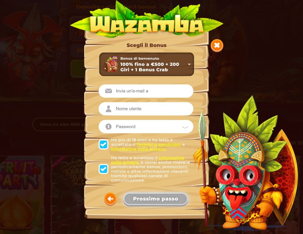 Wazamba casino login